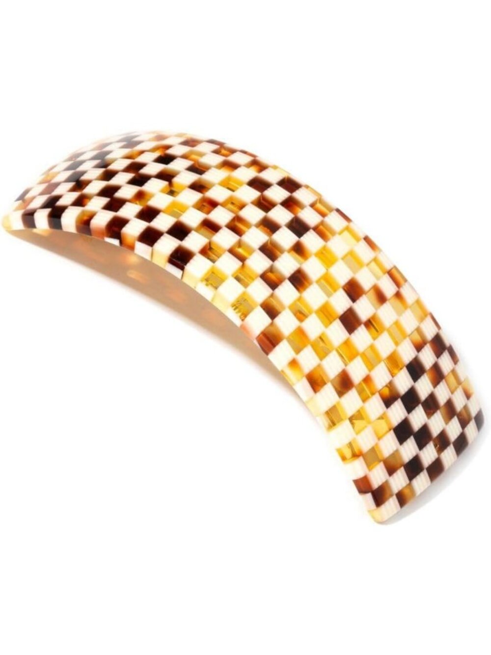 Large Checkered Hair Barrette for Thick Hair - Strong Hold, Comfortable
